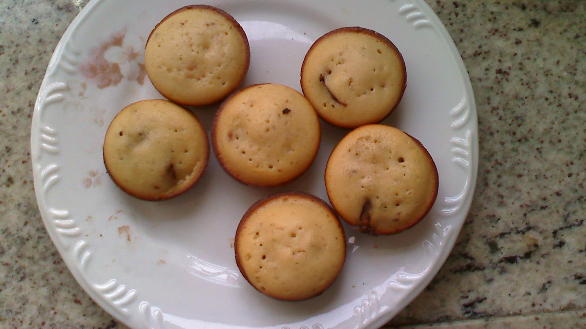 Muffin com pedaços de chocolate