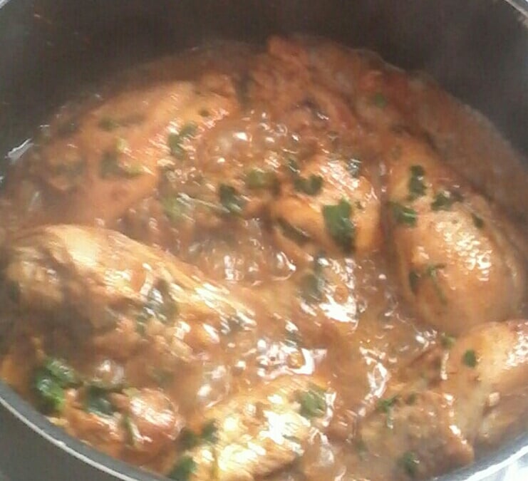 Frango cozido moreninho
