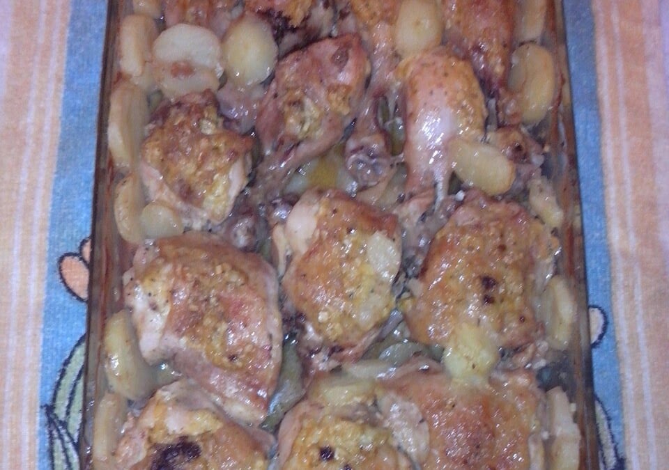 Coxa de frango com molho de maionese