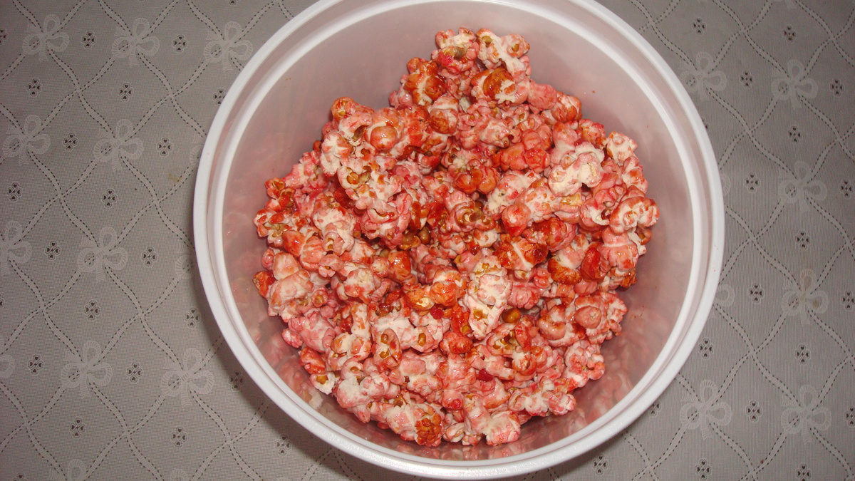 Pipoca doce igual do pipoqueiro