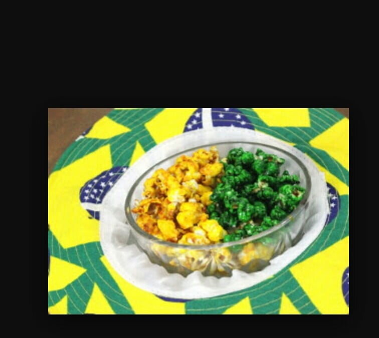 Pipoca verde e amarela