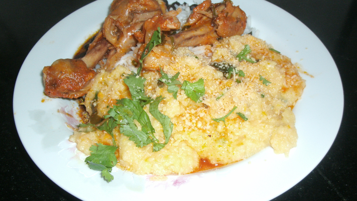 Polenta com pedaços de milho