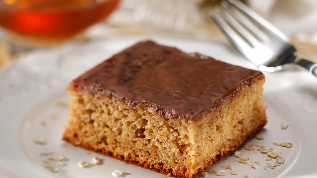 Bolo de banana, aveia e mel