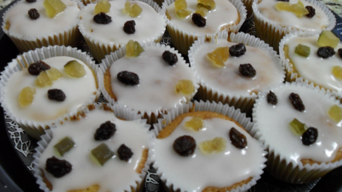 Cupcake de frutas cristalizadas