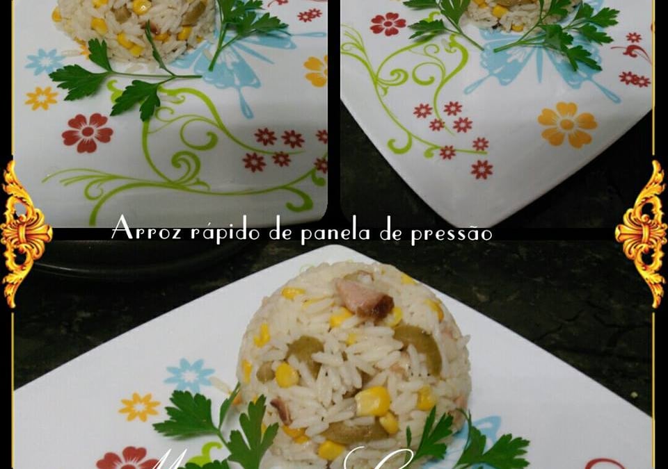 Arroz rápido na panela de pressão
