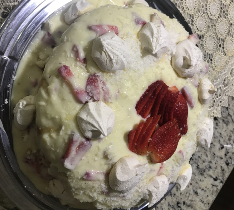 Recheio de bolo com morangos