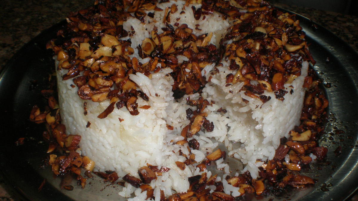 Arroz com mix de castanhas