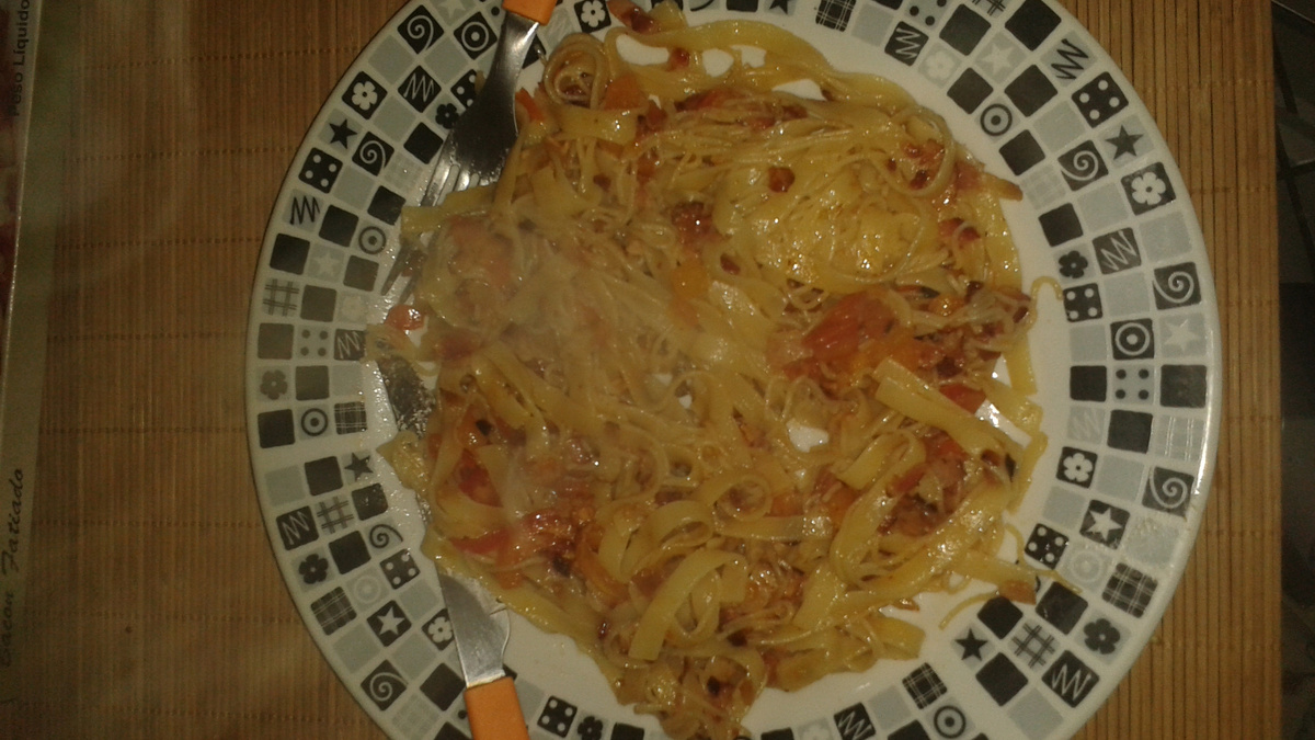 Talharim com bacon