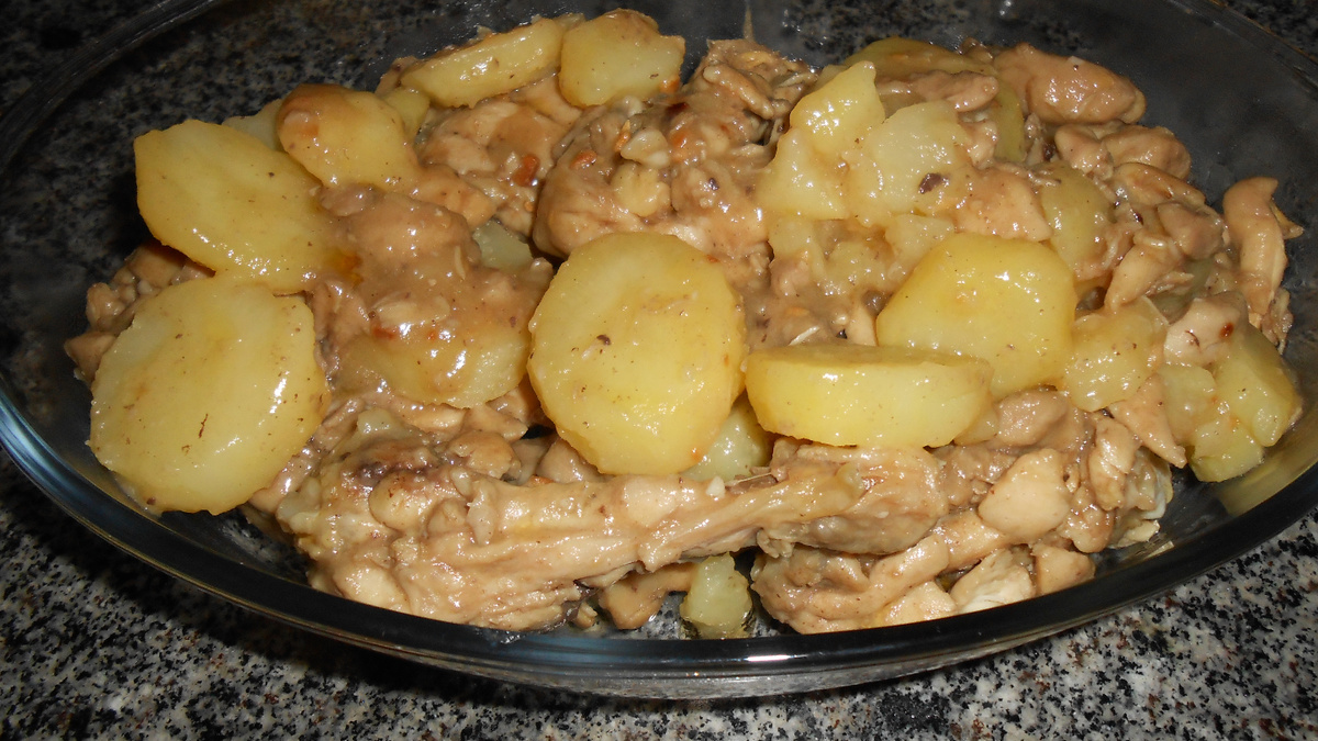 Frango assado com creme de cebola e shoyu