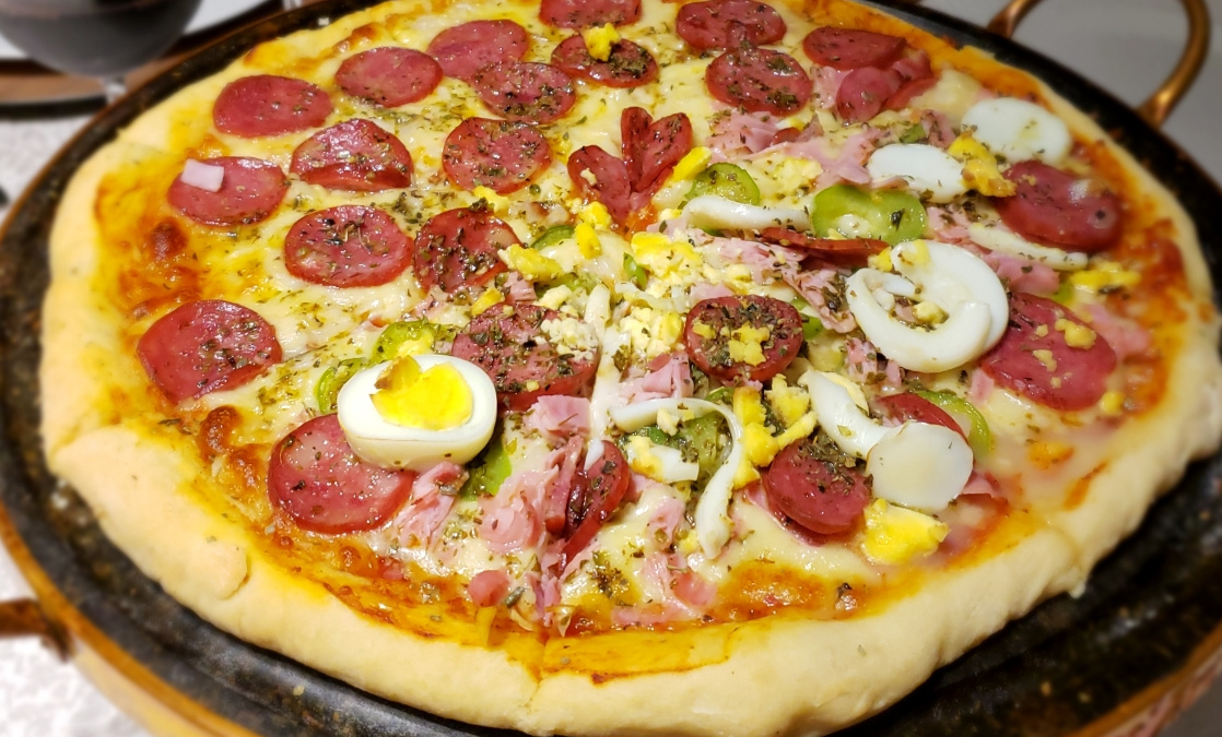 Massa pizza para poucas pessoas