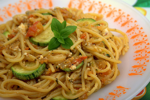 Macarronada com abobrinha