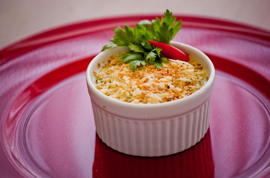 Souflé de queijo com legumes