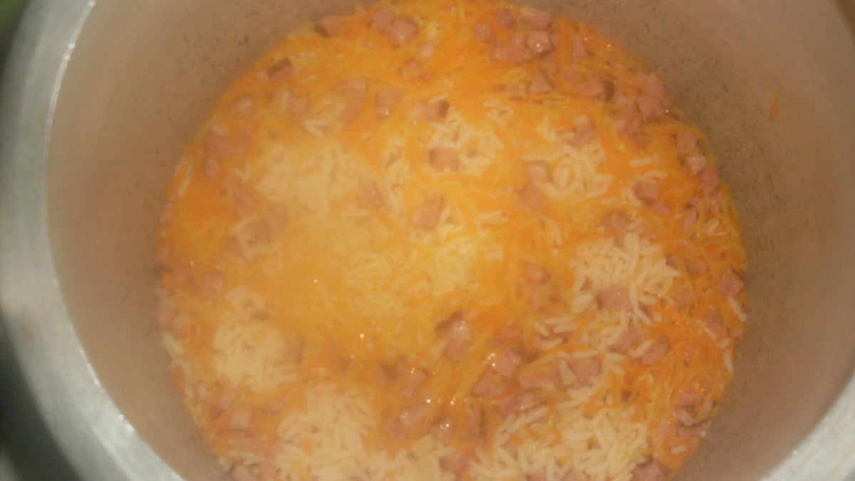 Arroz na panela de pressão