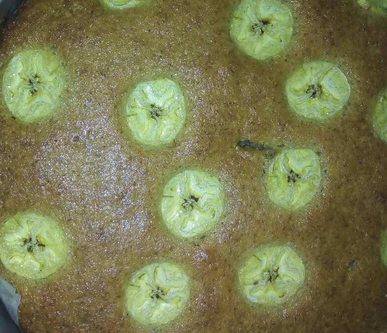 Bolo simples de banana de terra