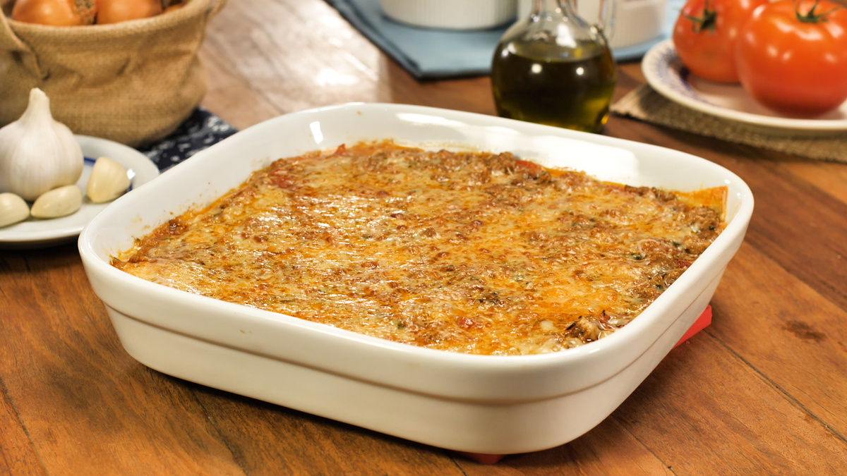 Polenta com carne moida