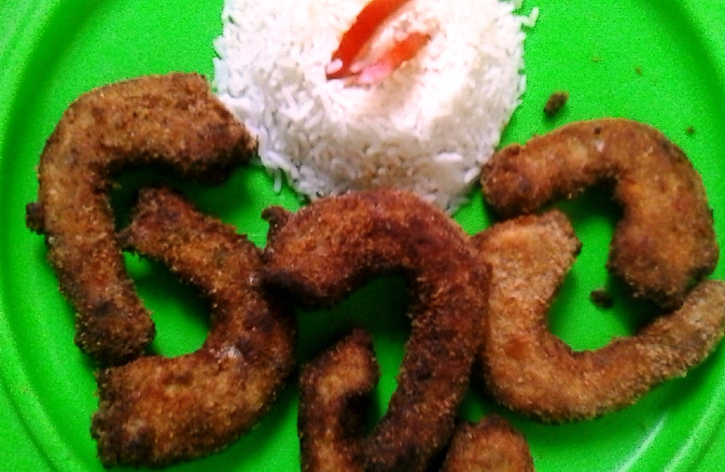 Pescoço de frango empanado