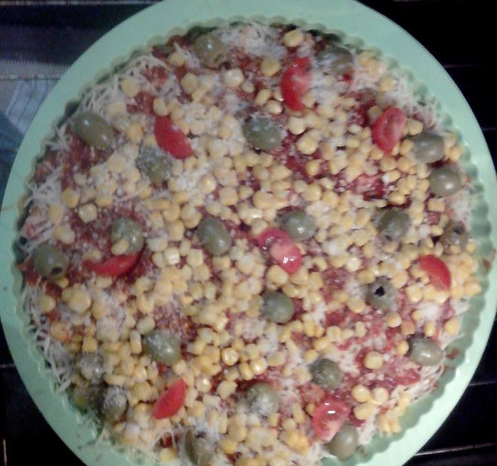 Pizza de pão fatiado