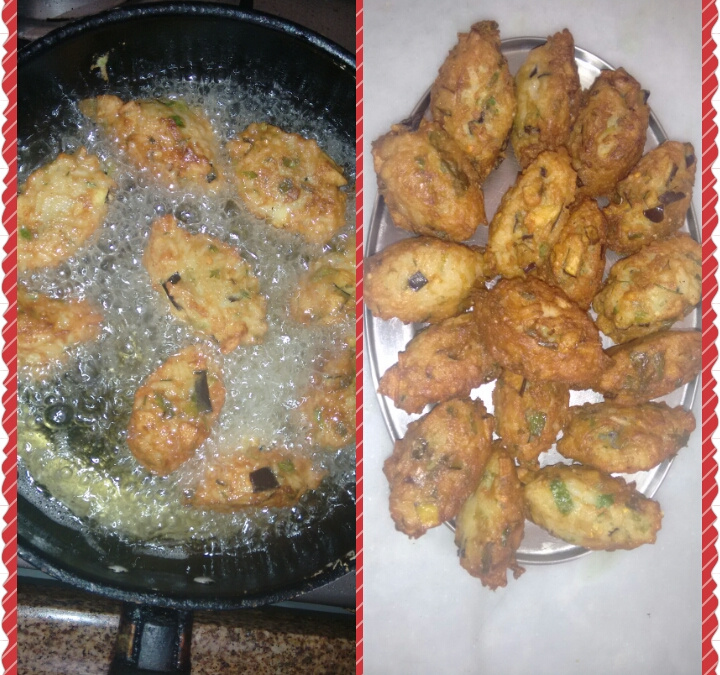 Bolinho de arroz e berinjela da Andrea