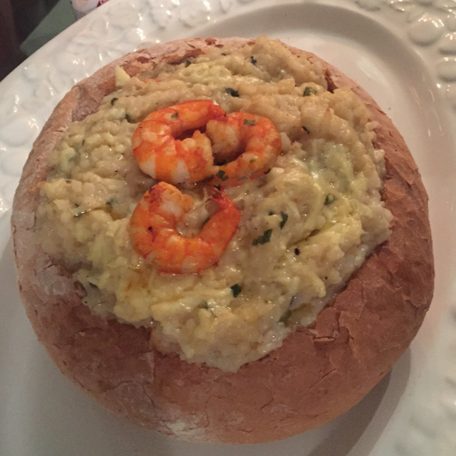 Risoto de Camarão e Gorgonzola no Pão Italiano - Risoto do Feu