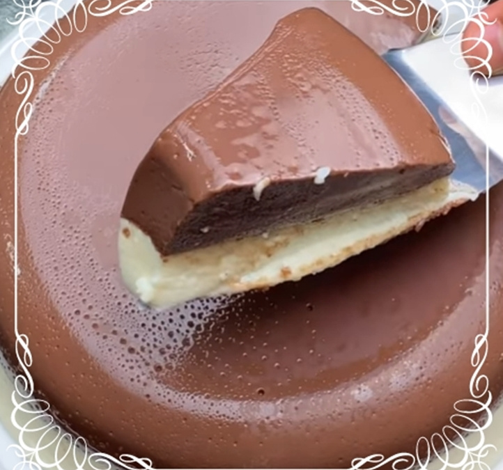 Pudim meio chocolate meio coco