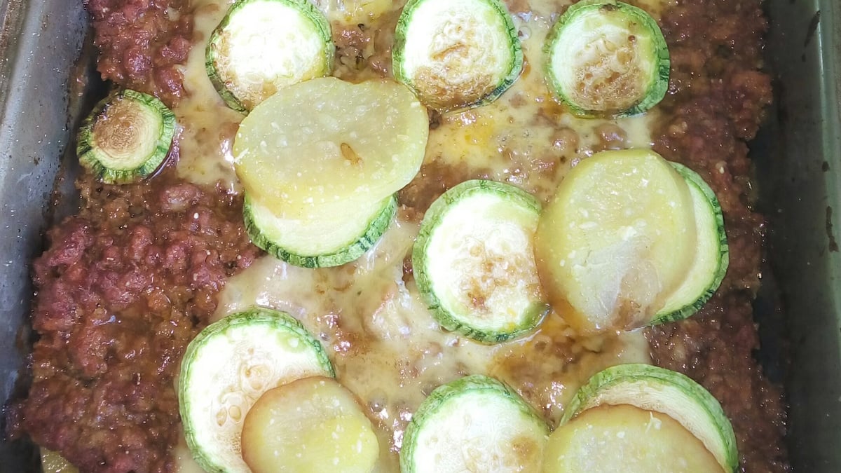 Abobrinha com carne moída no forno