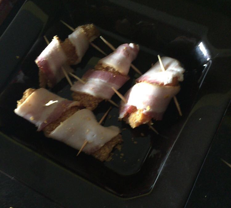 Tirinhas de frango com bacon