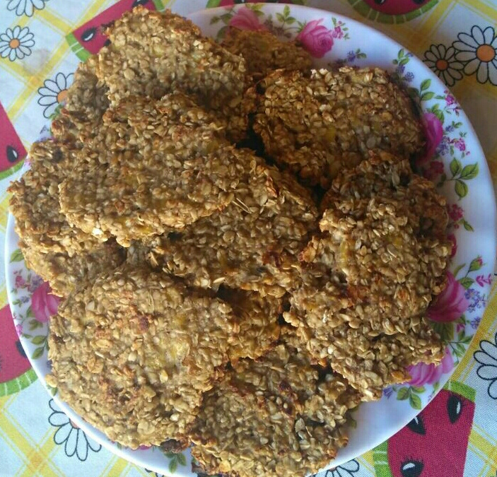 Cookies de banana e aveia