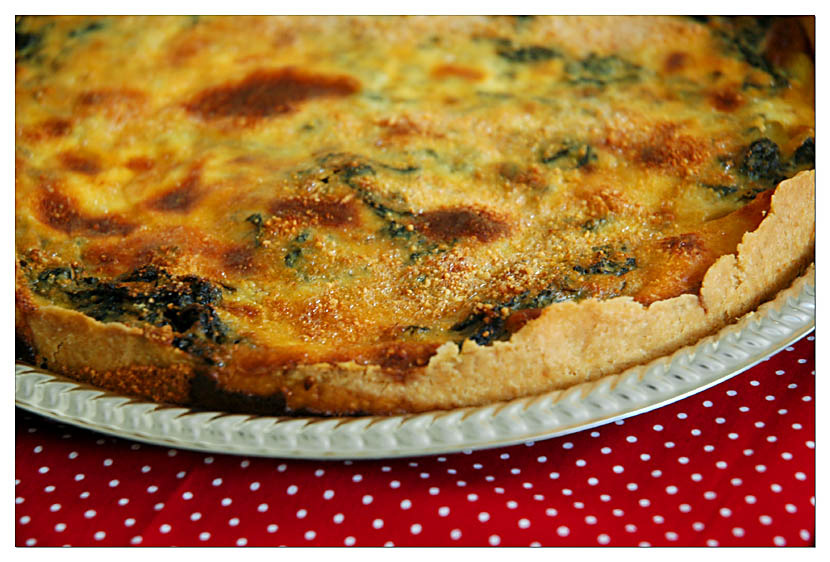 Quiche de espinafre e mussarela