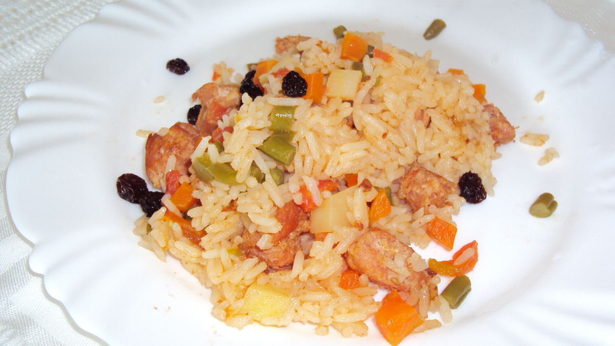 Arroz com linguiça