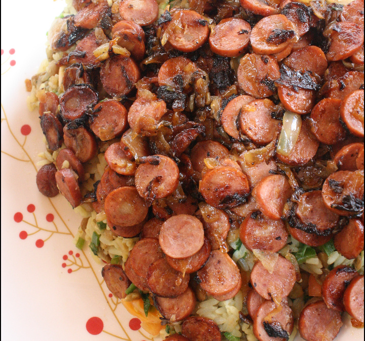 Arrumadinho de arroz com lentilha