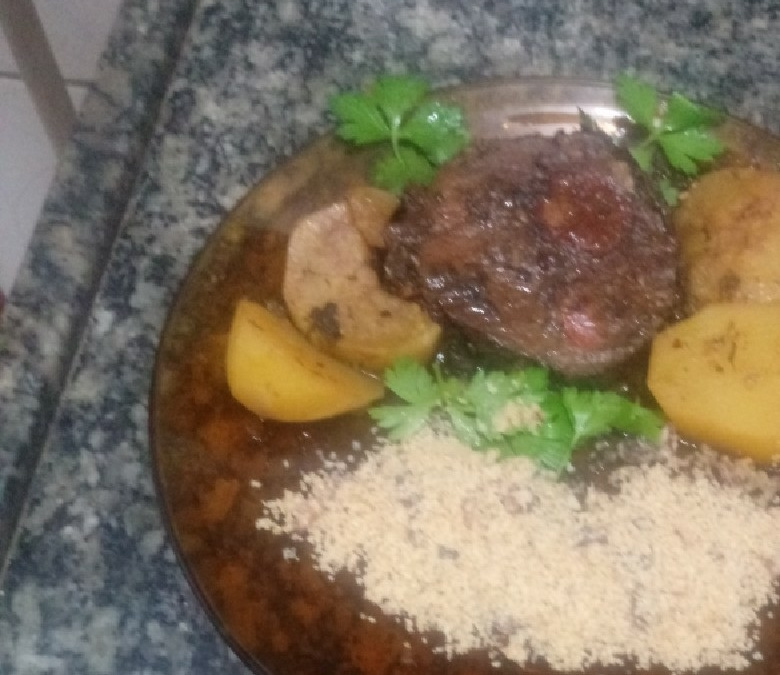 Carne assada recheada