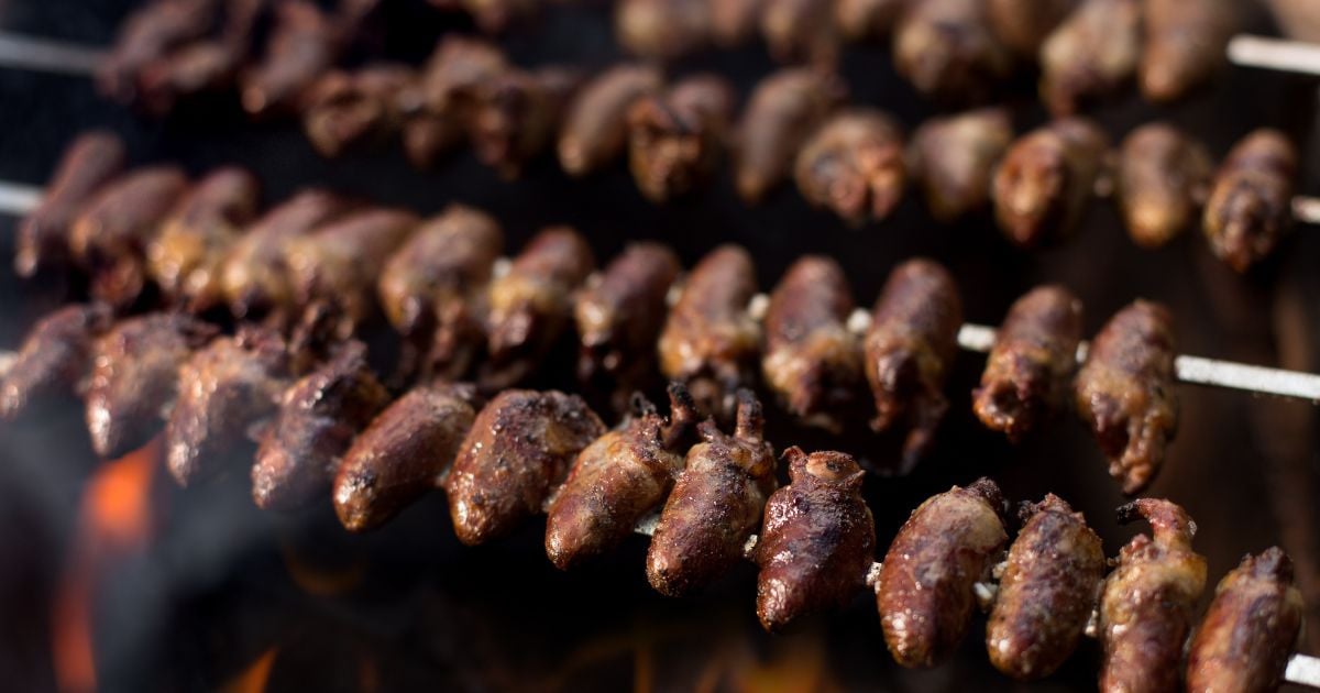 Coração de frango (coraçãozinho de galinha) para churrasco do Luizão