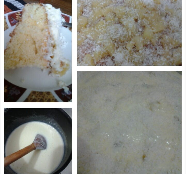 Torta gelada de abacaxi com coco