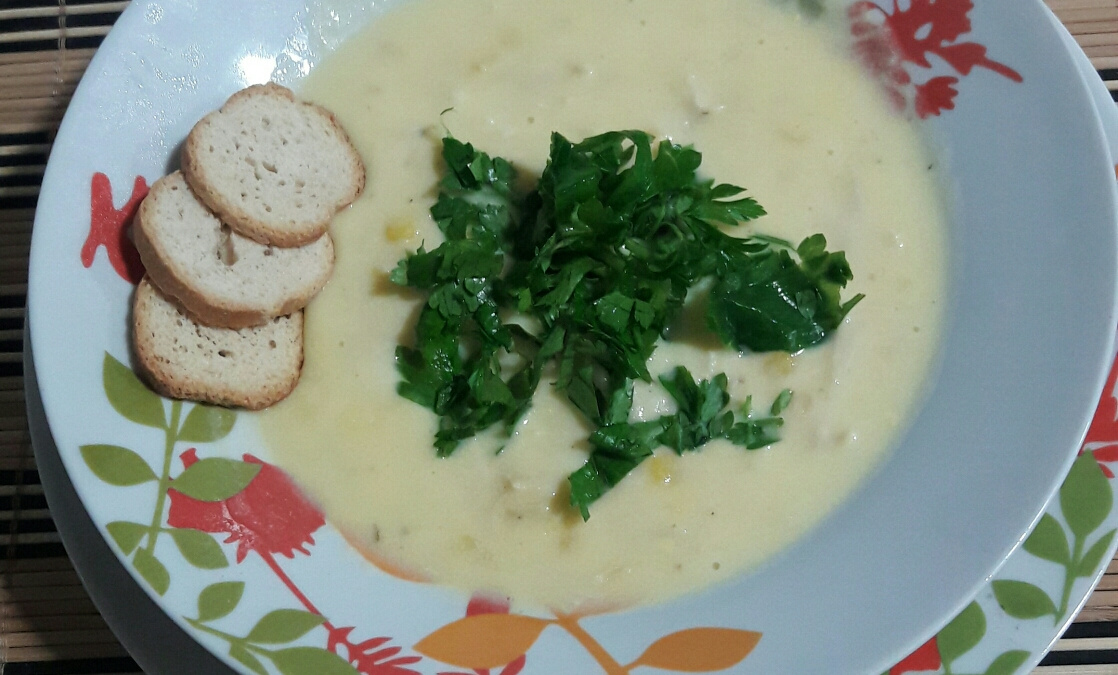 Sopa creme de milho com frango