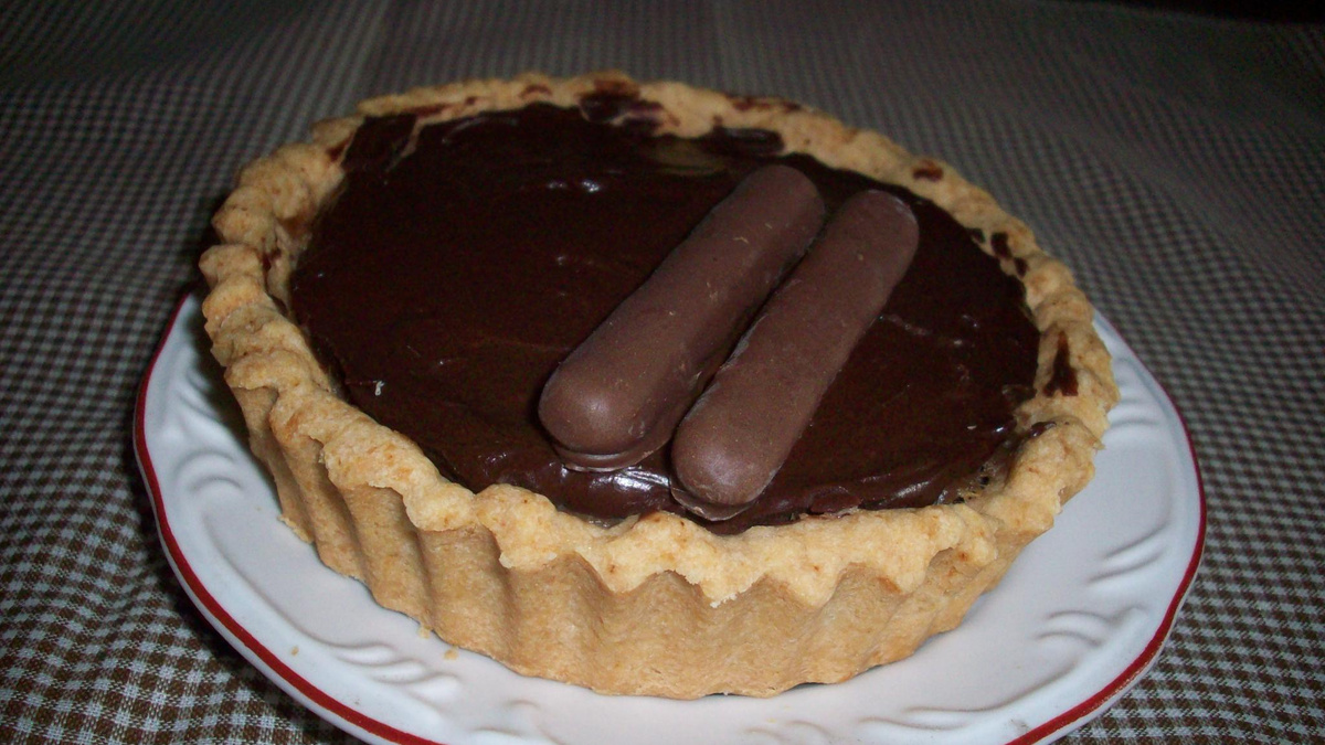 Quiche de doce de banana e chocolate
