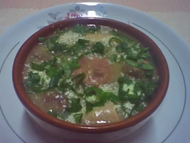 Sopa de mandioca completa