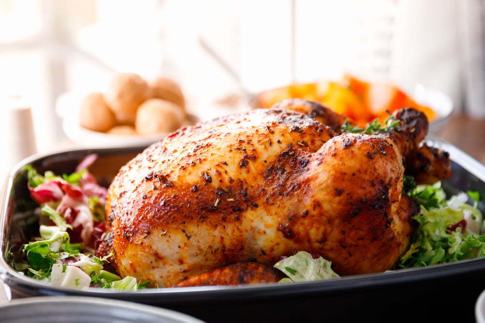 Frango de natal recheado com farofa