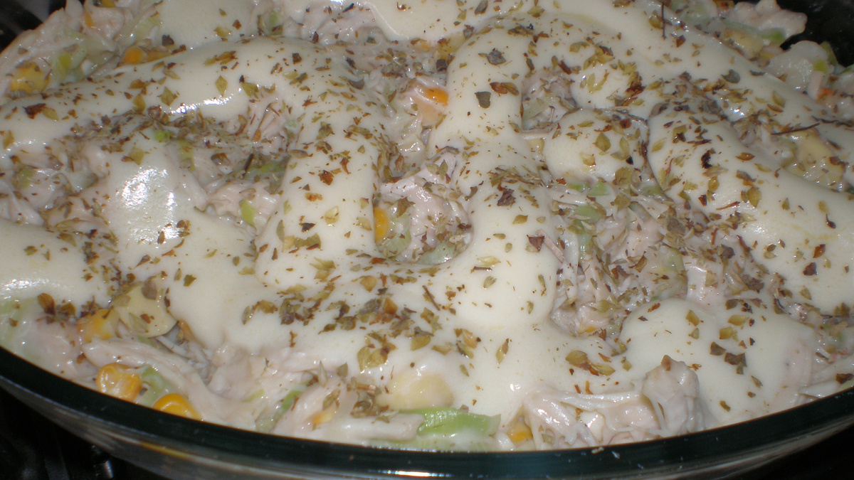 Frango ao creme de alho poró e requeijão