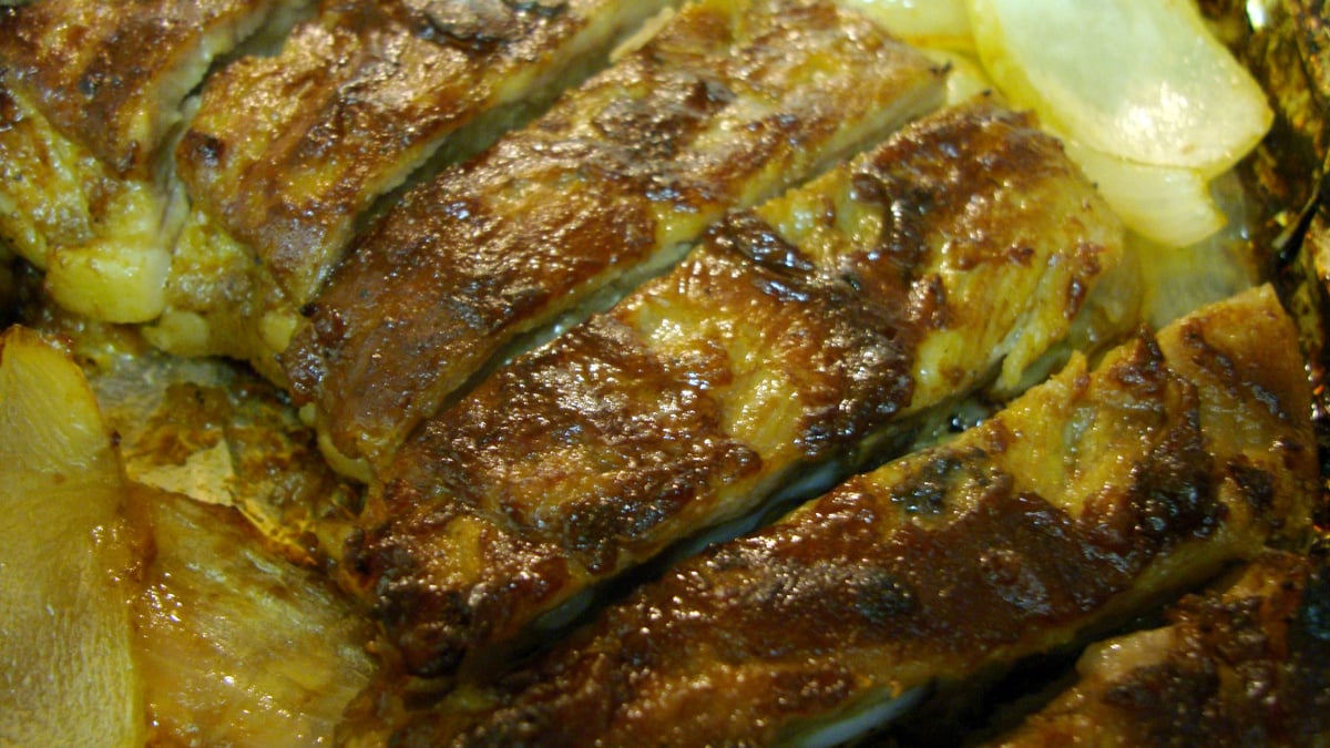 Costelinha de porco assada