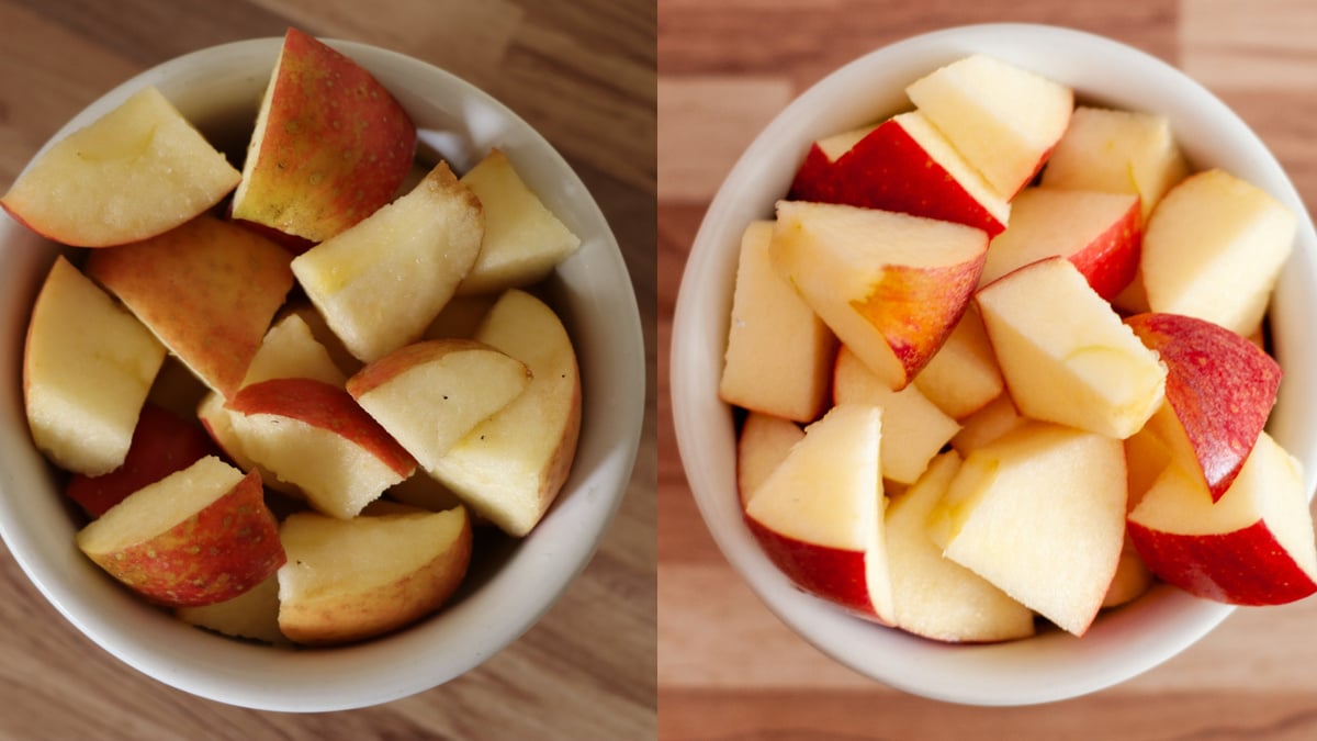 Nada de maçã escura no lanche: truque simples é a solução para picar a ...