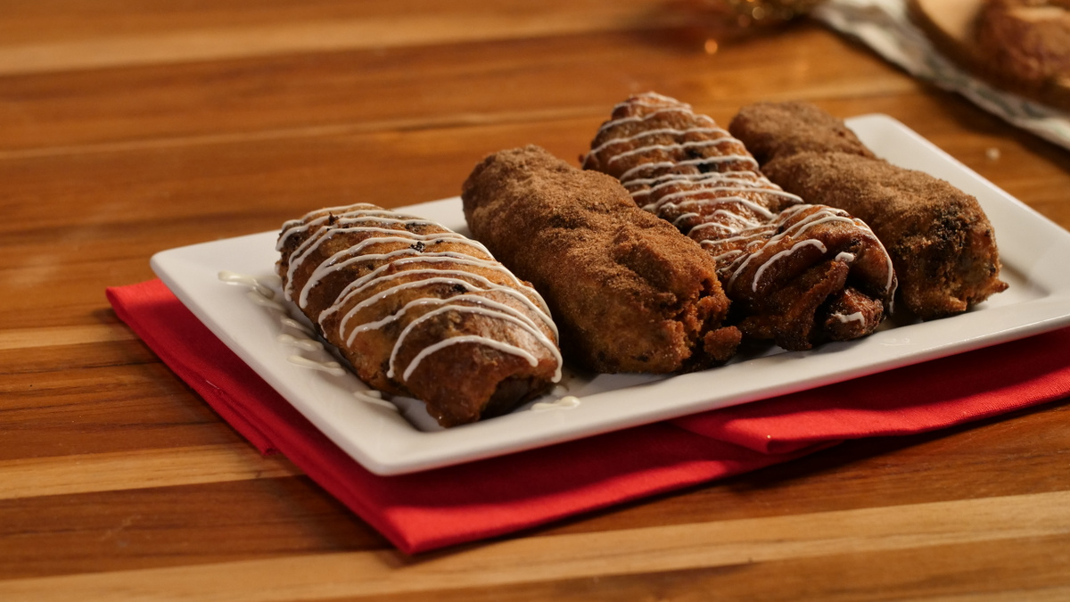 Rabanada de panetone de chocolate recheada