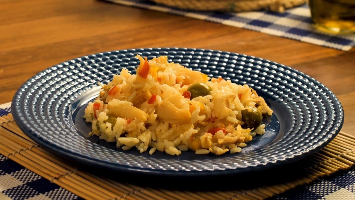 Arroz com bacalhau