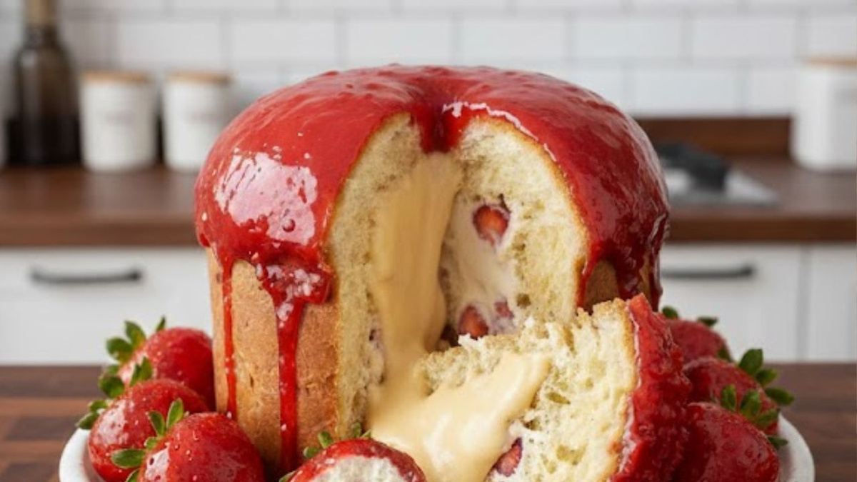 Panetone de morango do amor
