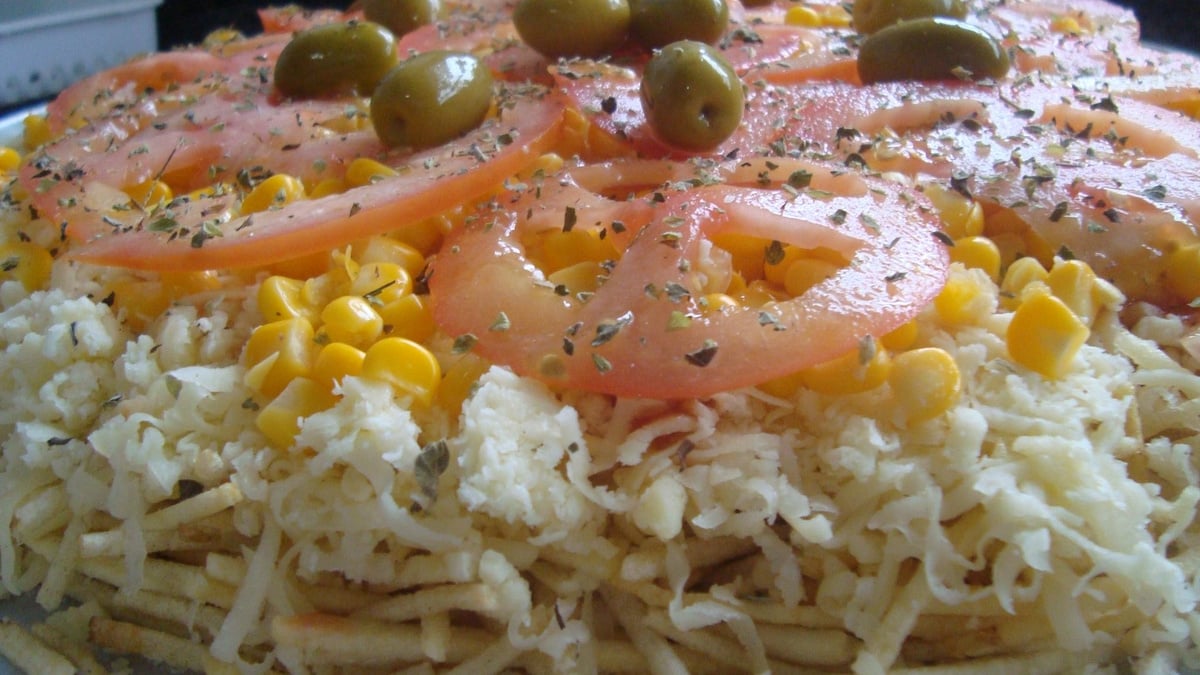 Pizza de batata palha