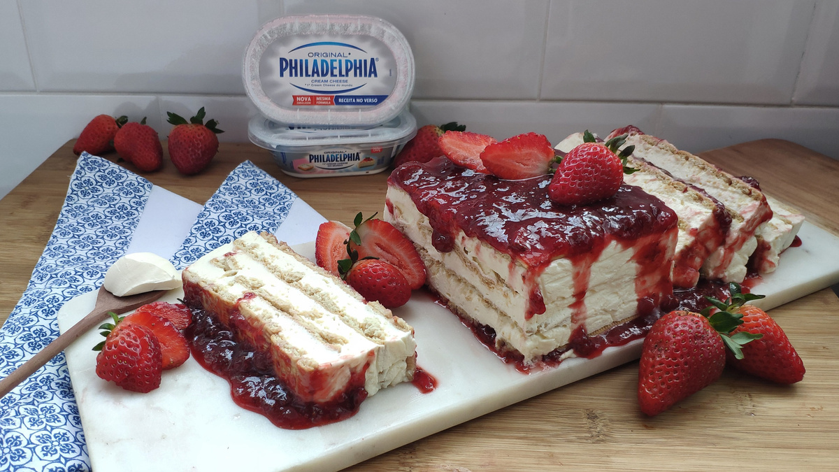 Torta pavê de morango