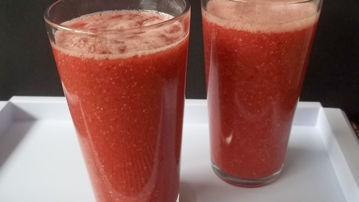 Suco de melancia e chia