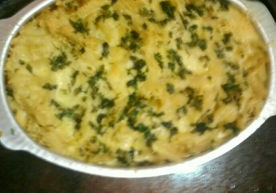 Macarrão ao molho bechamel com mussarela