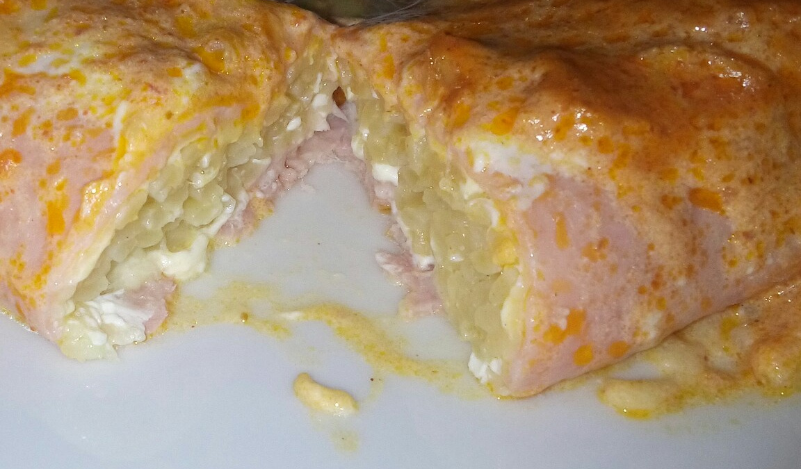 Enrolado de presunto e queijo