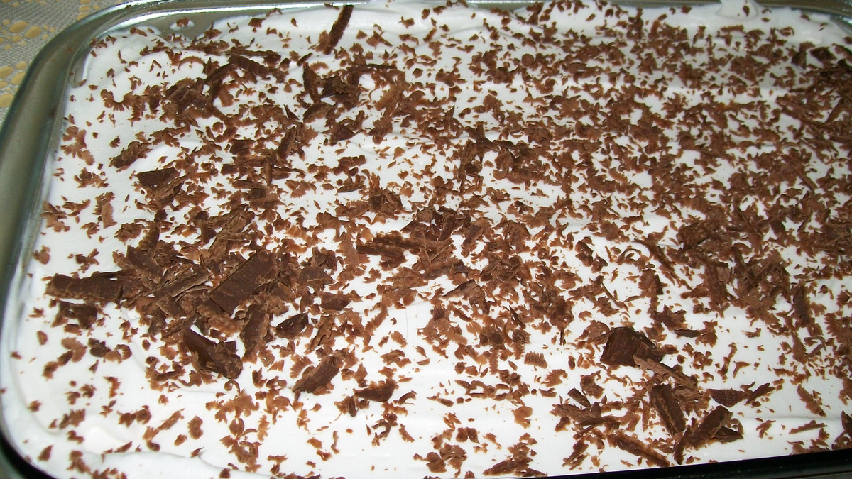 Delícia de chocolate e pêssego fácil
