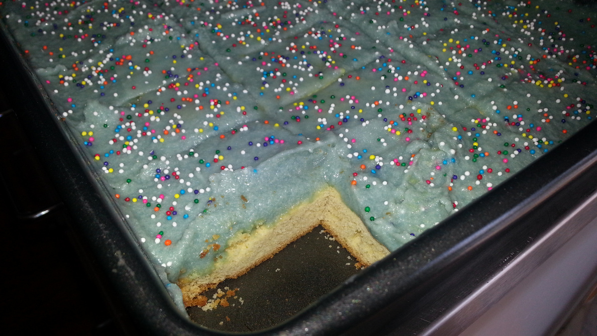 Biscoito de manteiga na assadeira (Sugar Cookie Squares)